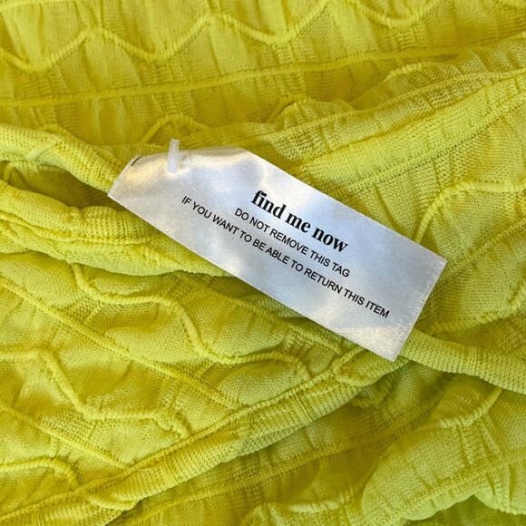 Find Me Now Second Skin Ross Yellow Bodycon Mini Dress Backless Textured NEW Med - Picture 5 of 7